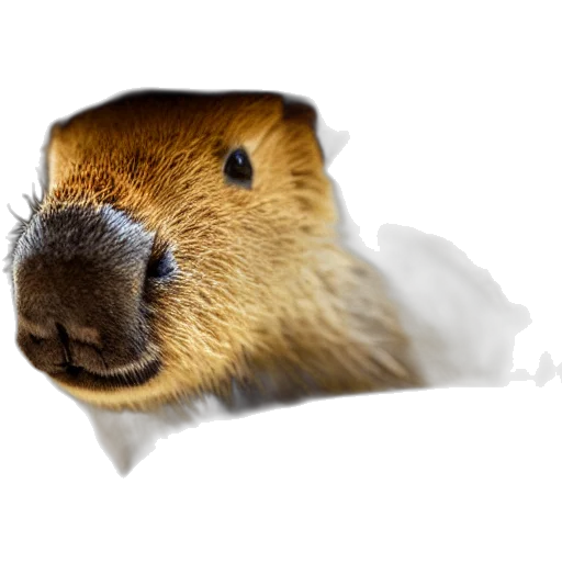 animal, hat, face, creature, photorealistic, 3d render, concept art, capybara transparent PNG cut-out