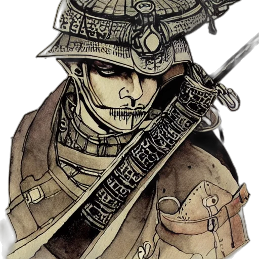 sword, weapon, staff, hat, concept art, fantasy art, watercolor, comic book art transparent PNG cut-out