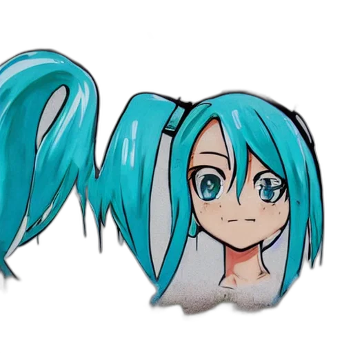 face, staff, hair, weapon, anime, cartoon, 3d render, concept art transparent PNG cut-out