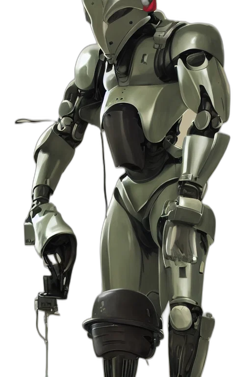 robot, staff, 3d render, concept art transparent PNG cut-out