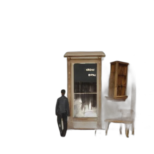 furniture, building, robot, dress, concept art, 3d render, photorealistic, pixel art transparent PNG cut-out