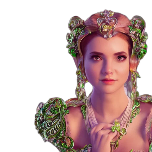 crown, jewelry, face, fantasy art transparent PNG cut-out