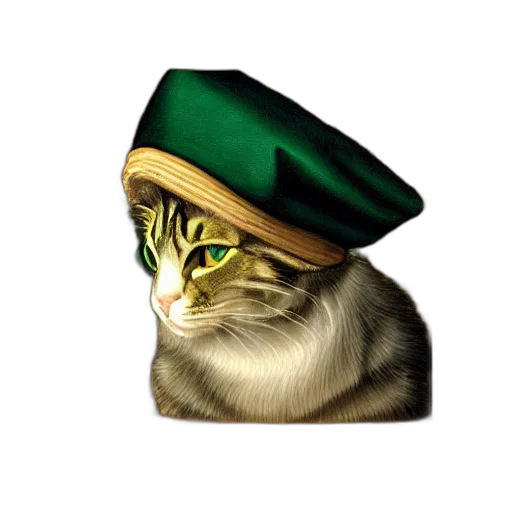 hat, crown, staff, animal, photorealistic, pixel art, concept art, 3d render transparent PNG cut-out