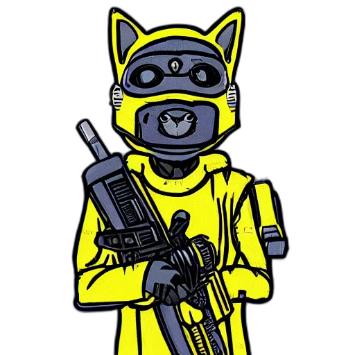 staff, weapon, pixel art, comic book art, concept art, cartoon, cat, cyberpunk transparent PNG cut-out