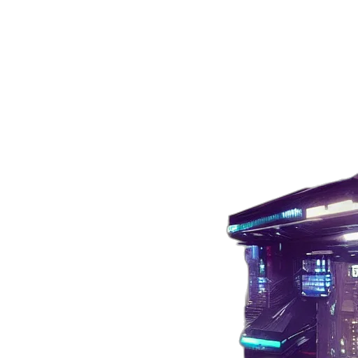robot, weapon, staff, car, cyberpunk, 3d render, vaporwave, concept art transparent PNG cut-out