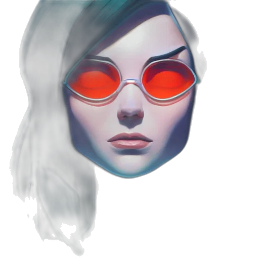 mask, face, robot, jacket, concept art, cyberpunk, fantasy art, vaporwave transparent PNG cut-out