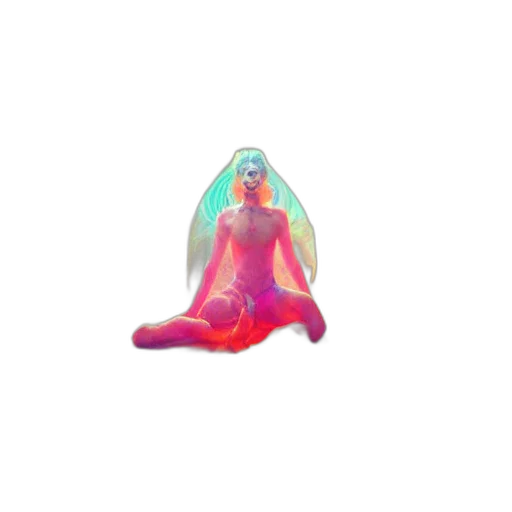 creature, jewelry, dress, umbrella, 3d render, concept art, vaporwave, pixel art transparent PNG cut-out