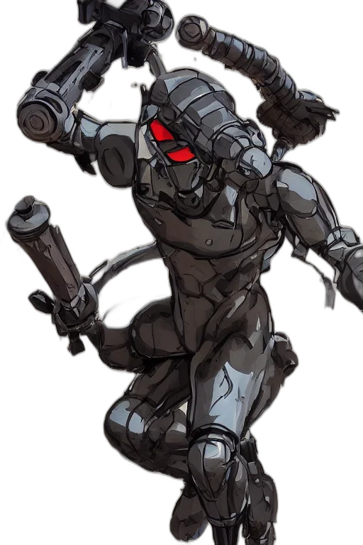 robot, weapon, staff, concept art transparent PNG cut-out