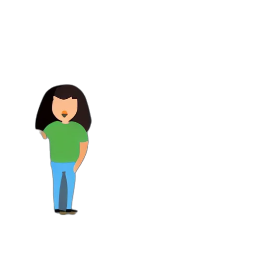 hair, face, dress, staff transparent PNG cut-out