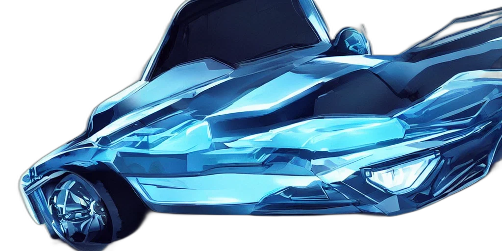 car, weapon, jacket, concept art, 3d render, photorealistic, vaporwave, blue transparent PNG cut-out