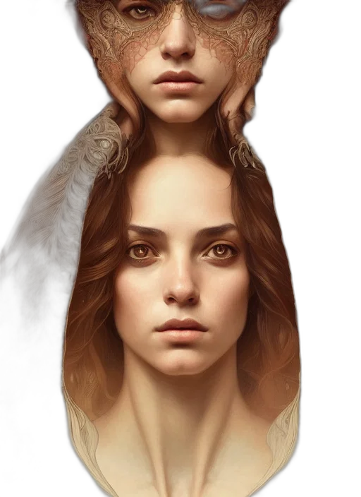 face, crown, hair, creature, fantasy art, concept art, photorealistic, comic book art transparent PNG cut-out