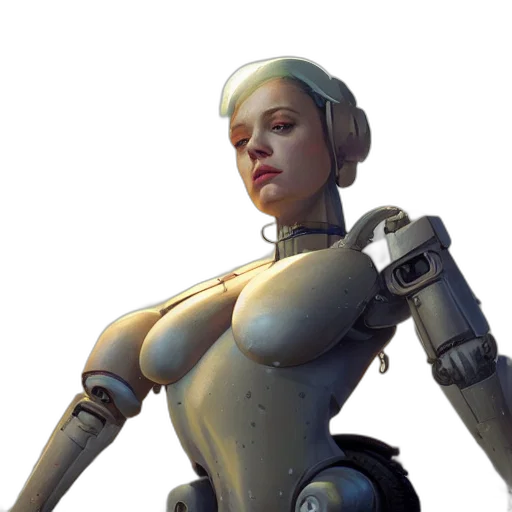 robot, weapon, concept art, cyberpunk transparent PNG cut-out