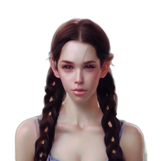 face, hair, dress, jewelry transparent PNG cut-out