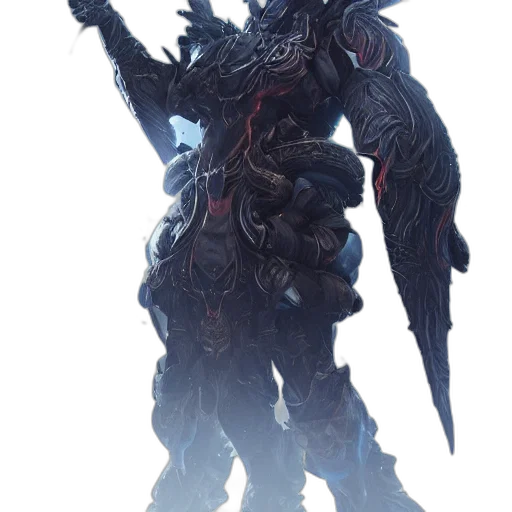 weapon, dragon, creature, staff, concept art, fantasy art, 3d render, dark transparent PNG cut-out