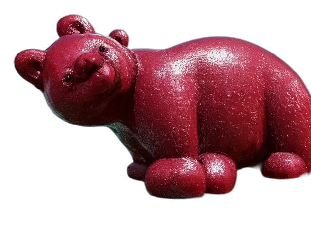 animal, creature, 3d render, photorealistic, red, giant, sculpture, gummy transparent PNG cut-out