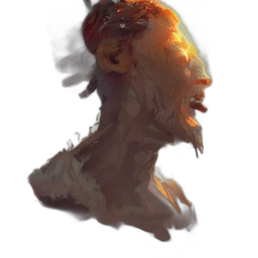 face, mask, creature, crown, concept art, photorealistic, oil painting, watercolor transparent PNG cut-out