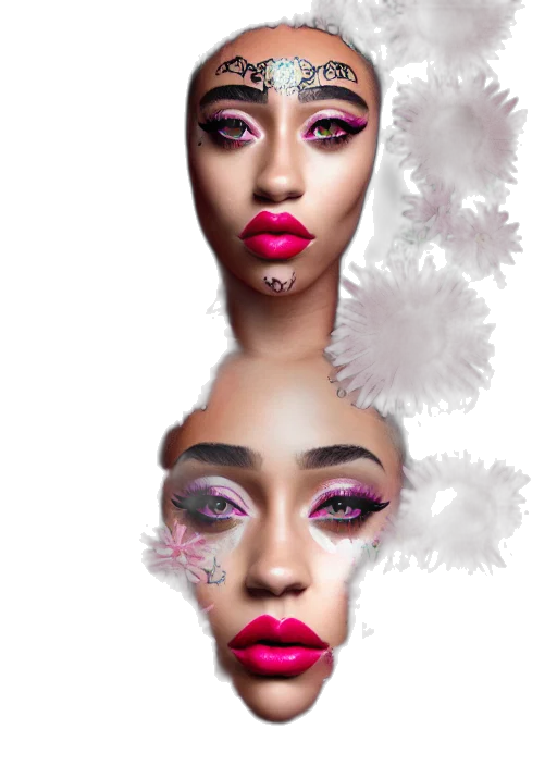 face, photorealistic, 3d render, fantasy art transparent PNG cut-out