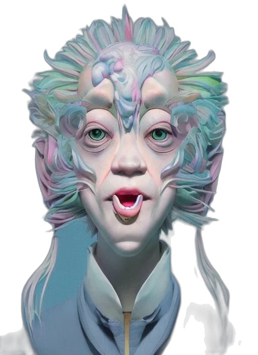 face, mask, creature, robot, concept art, fantasy art, 3d render, photorealistic transparent PNG cut-out