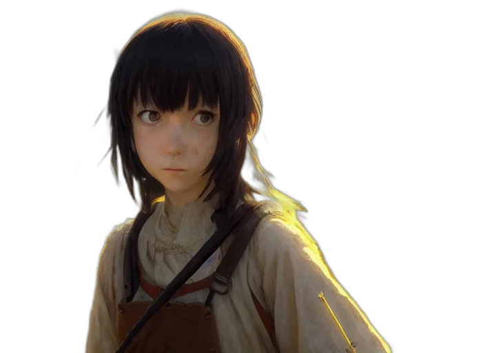 face, staff, jacket, weapon transparent PNG cut-out