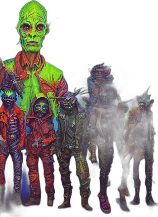 mask, concept art, neon, apocalyptic transparent PNG cut-out