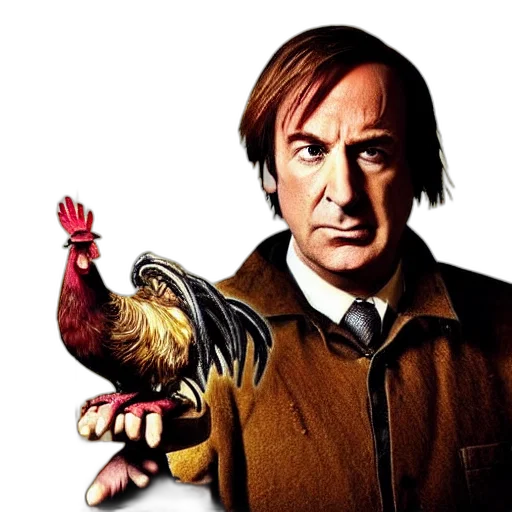 animal, jacket, photorealistic, concept art, saul, goodman, rooster, medieval transparent PNG cut-out