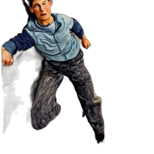 jacket, creature, staff, face transparent PNG cut-out