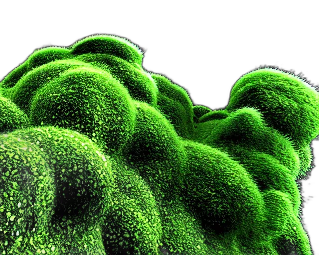 hair, 3d render, green, nanomachines transparent PNG cut-out