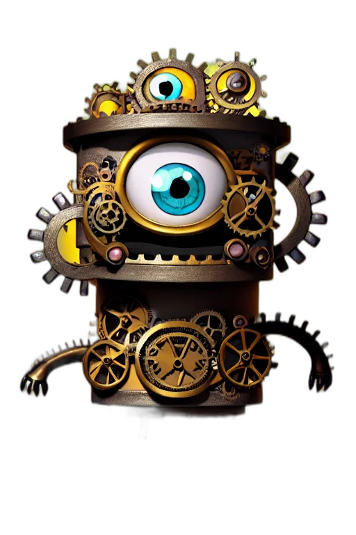 robot, staff, mask, concept art, 3d render, fantasy art, cyberpunk, tiny transparent PNG cut-out