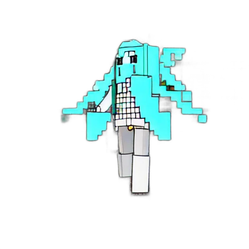 jacket, robot, staff, weapon, pixel art, 3d render, vaporwave, anime transparent PNG cut-out
