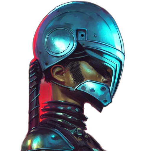 robot, mask, face, sword transparent PNG cut-out