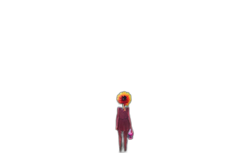 creature, mask, staff, dress transparent PNG cut-out