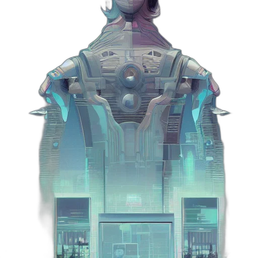 robot, jacket, dress, building transparent PNG cut-out