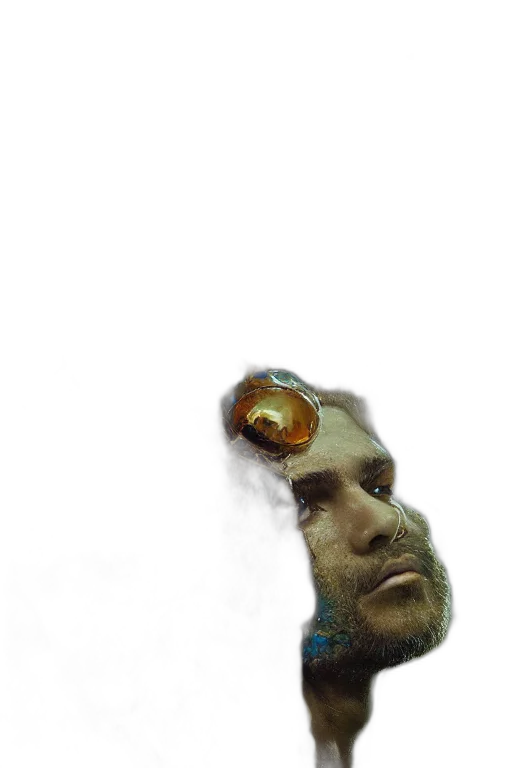 mask, robot, face, creature, concept art, photorealistic, cyberpunk, 3d render transparent PNG cut-out