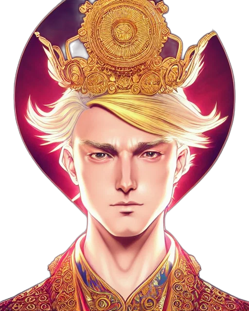 crown, face, staff, fantasy art transparent PNG cut-out