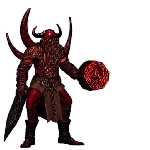 concept art, fantasy art, 3d render, pixel art, red, dark, dnd, render transparent PNG cut-out