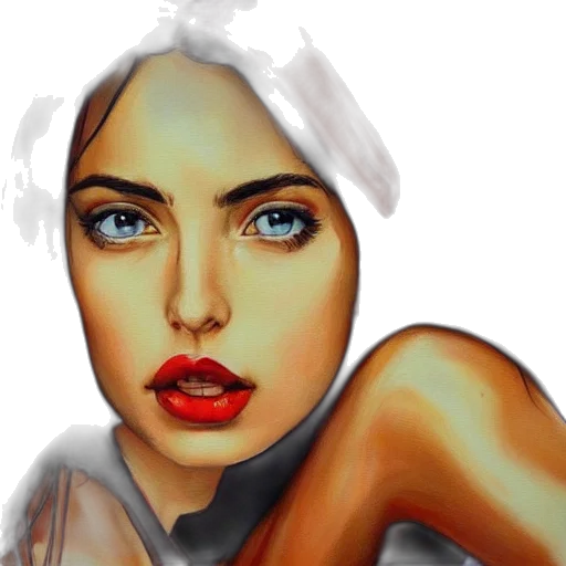 face, jewelry, photorealistic, oil painting transparent PNG cut-out