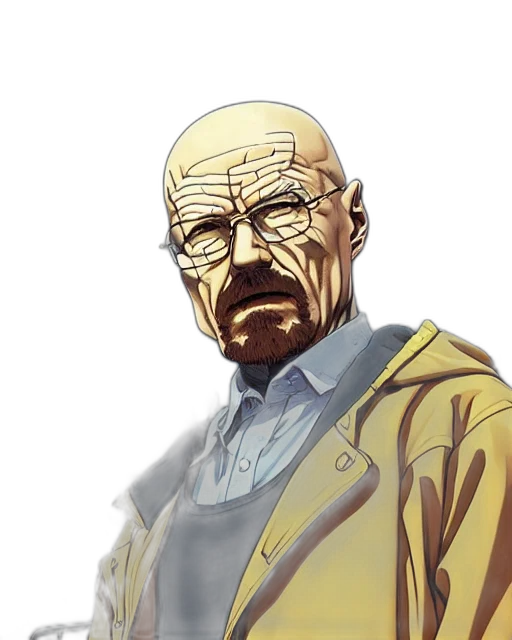 face, jacket, staff, mask, comic book art, concept art, anime, pixel art transparent PNG cut-out