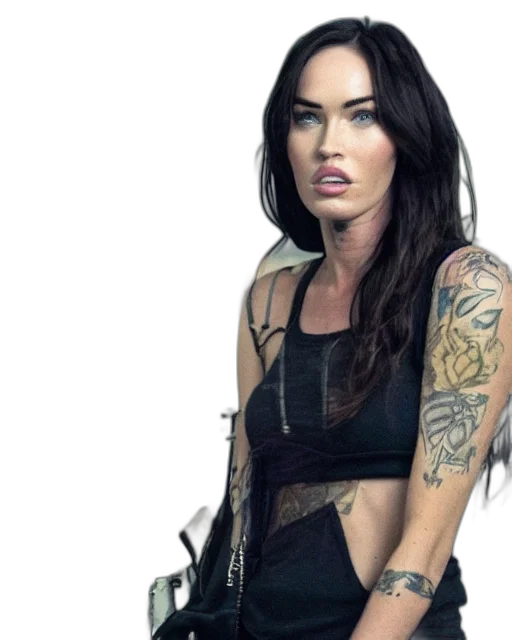 dress, jacket, cyberpunk, photorealistic, concept art, film, still, megan transparent PNG cut-out