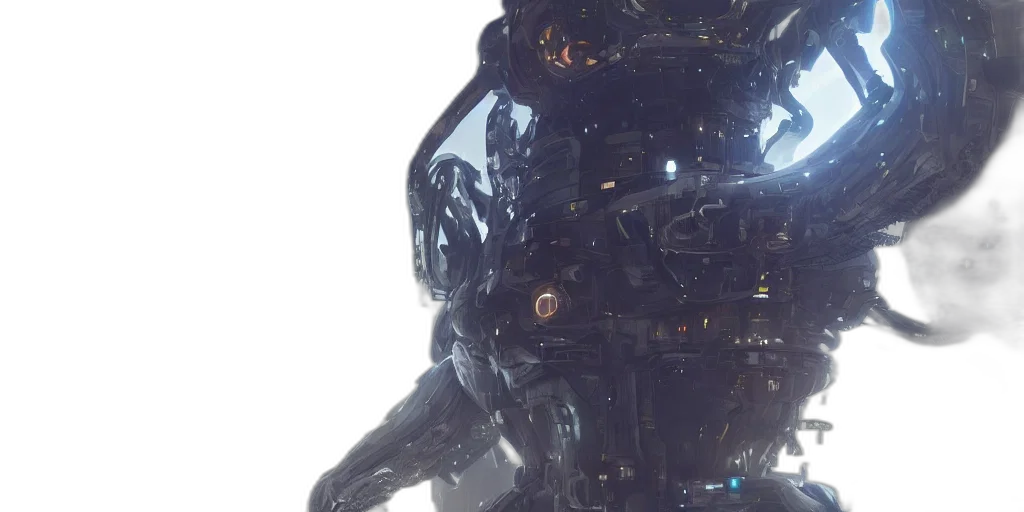 robot, concept art, cyberpunk, 3d render transparent PNG cut-out