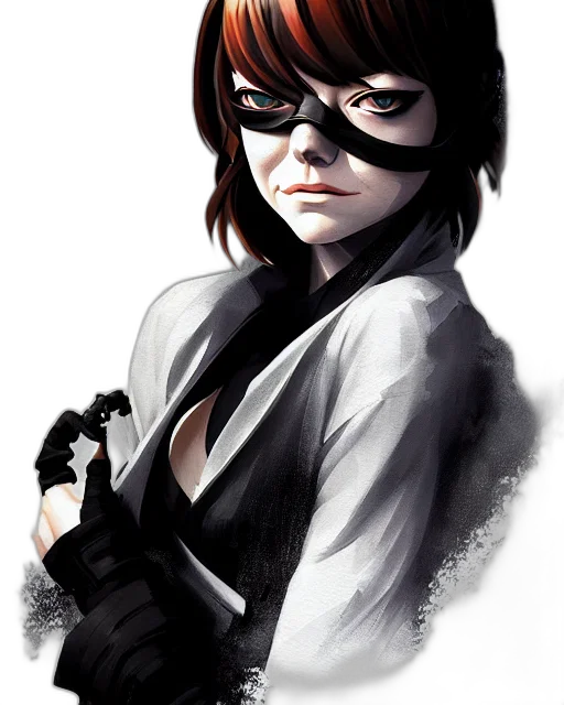 mask, weapon, comic book art, concept art, cartoon, fantasy art, monochrome, dark transparent PNG cut-out