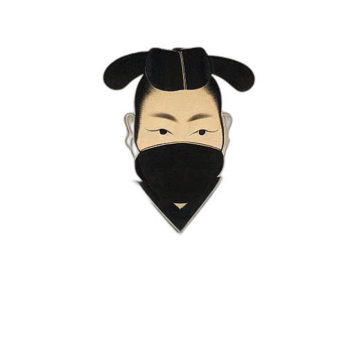 mask, staff, hair, face, cartoon, anime, pixel art, 3d render transparent PNG cut-out