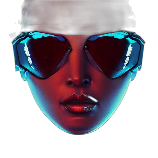 mask, face, cyberpunk, vaporwave transparent PNG cut-out
