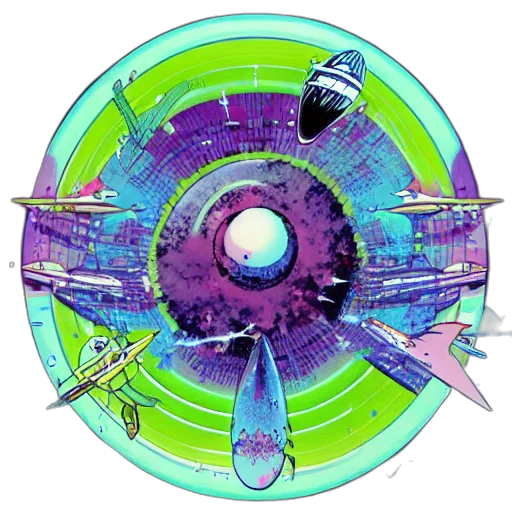 weapon, concept art, vaporwave, cyberpunk transparent PNG cut-out