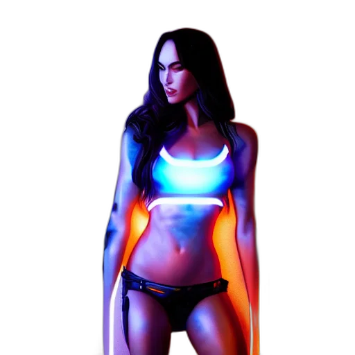 robot, dress, jacket, cyberpunk, concept art, pixel art, 3d render, neon lights transparent PNG cut-out