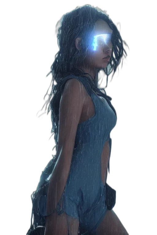 dress, mask, staff, robot transparent PNG cut-out
