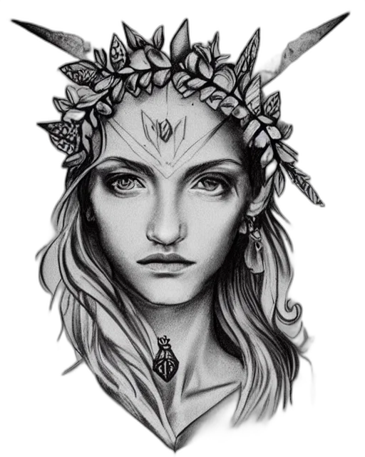 crown, face, jewelry, mask, fantasy art, pencil sketch, photorealistic, concept art transparent PNG cut-out