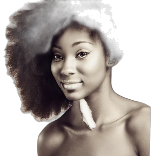hair, crown, face, photorealistic transparent PNG cut-out