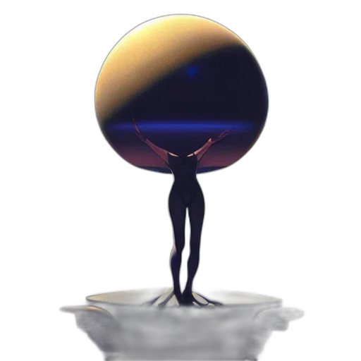 creature, robot, staff, hair transparent PNG cut-out