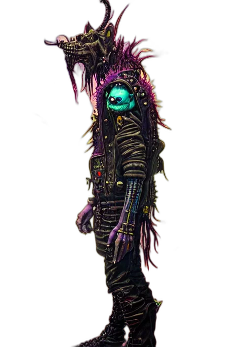 staff, mask, robot, creature, cyberpunk, concept art, fantasy art, 3d render transparent PNG cut-out