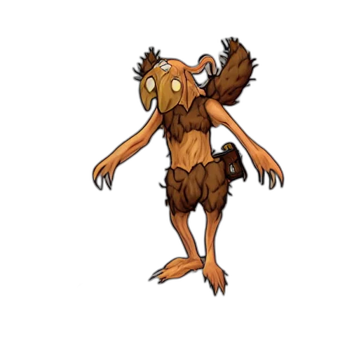 creature, animal, staff, concept art, pixel art, 3d render, fantasy art, bugbear transparent PNG cut-out